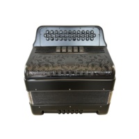 Accordéon professionnel SEASOUND OEM en bois, 34 boutons, 12 basses, 5 registres, noir mat, avec boutons de grille noirs JB3412D
