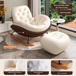 Fauteuil à Bascule Relax Nordique Moderne de Luxe pour <span class=keywords><strong>Salon</strong></span>, Canapé-Lit Simple pour Adulte, Mobilier de Détente pour Chambre - Product Image 6