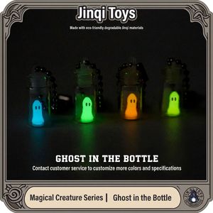 Porte-clés Bouteille Fantôme 3D Imprimé Luminescent - Adorable Mini Accessoire Jouet d'Halloween, Cadeau Anti-Stress Lumineux Effrayant - Product Image 2