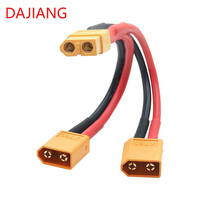 Connecteur de batterie parallèle DAJIANG OEM personnalisé XT60, contact en cuivre 14AWG, câble adaptateur répartiteur en Y 1 femelle 2 mâles pour l'alimentation