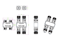 Connecteur M684-H 4 voies M20 étanche IP68 de qualité supérieure mâle/femelle pour système électrique d'éclairage paysager LED, courant 24A, en cuivre