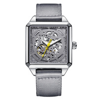 Montre mécanique pour homme avec cadran squelette, style luxueux, automatique, de qualité supérieure, logo personnalisé, étanche, montre de sport