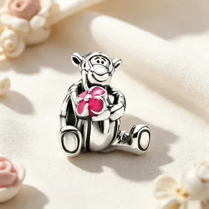 Ciondolo Charm in Zirconio e Tungsteno <span class=keywords><strong>Pooh</strong></span>, Piglet, Tigger, per Bracciali e Collane, Perline per Gioielli Fai-da-Te, Regalo per Donne - Product Image 2