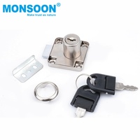 Serrure de tiroir pour meubles modernes avec clé, en aluminium/acier inoxydable/alliage de zinc, montage latéral pour bureau, hôtel, usage domestique