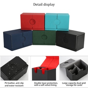 Caja de Cartas Torson de Cuero PU con Bandeja para Dados, Solución de Almacenamiento para 160 Cartas (Doble Mazo) para <span class=keywords><strong>MTG</strong></span> TCG <span class=keywords><strong>Commander</strong></span> - Product Image 3