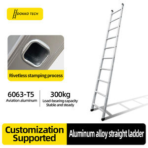 Échelle pliante moderne en alliage d'aluminium, simple face, capacité de charge 300 kg, 3,3 mètres, <span class=keywords><strong>10</strong></span> <span class=keywords><strong>marches</strong></span>, pour usage extérieur et entrepôt - Product Image 2