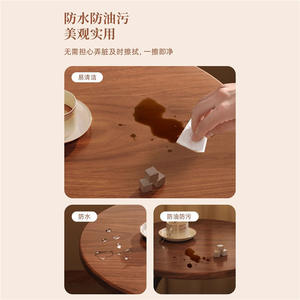 Table basse moderne en bois en forme de trèfle à quatre feuilles avec rangement, table d'appoint pour salon, petit appartement, chambre ou balcon - Product Image 4