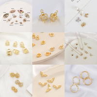 20 pièces/sac, breloques carrées petites en laiton plaqué or 18 carats avec initiales pour enfants, accessoires de bijoux DIY, pendentif alphabet prénom