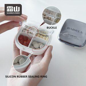 Shimoyama Xách Tay Mini Du Lịch Pill Organizer Rõ Ràng PC + PP Nhựa Y Lưu Trữ Box Với Vòng Vòng Vòng Cổ Tính Năng - Product Image 3