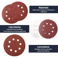 Allemand e-wt 250g Kraft 5 pouces 125mm 0/6/8 trous bois et métal polissage abrasif disque de papier de sable rond