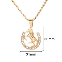 Collier pendentif tête de cheval du zodiaque hip-hop en vente flash, personnalisable, haute qualité, plaqué or 18 carats, acier inoxydable, bijoux tendance