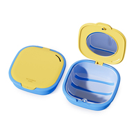 Boîte à appareil dentaire portable en plastique ABS avec miroir et drain, logo personnalisé