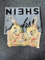 Lingerie tembus pandang jala putih seksi wanita pakaian dalam grosir setelan dengan Dekorasi mesin pakaian dalam TKA bordir