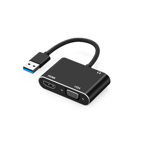 อะแดปเตอร์ยูเอสบีเป็น HDMI VGA 4K HD1080P รองรับเอาต์พุตคู่พร้อมเสียงสำหรับการเชื่อมต่อจอภาพแล็ปท็อป - Product Image 1