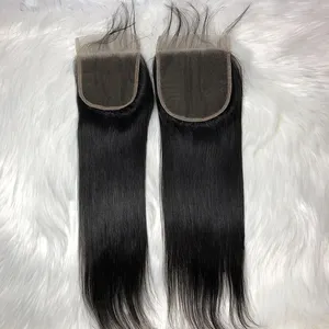 invisible part lace closure transparent closure 10A grade for black woman straight hair