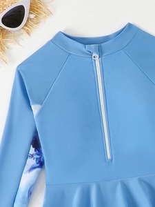 Trajes de baño para niñas de 8 a 12 años, conjunto de 3 piezas de cobertura completa para surf, top con braga y pantalones largos para deportes acuáticos en la playa - Product Image 3
