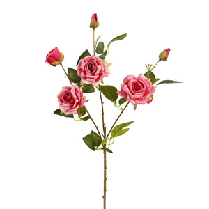 Rosas Rojas Artificiales Mensuales, Flores de Seda Plástica de Alta Simulación para Decoración de Bodas y Hogar - Product Image 4