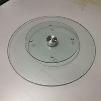 12/14/16/18/20 Zoll Runde Drehbare Servierplatte aus Gehärtetem Glas, Drehteller, Servierplatte/Tischplatte (Transparent)