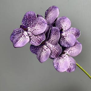 Fleur artificielle d'orchidée Vanda à tige unique, 5 têtes, grande, réaliste en silicone et <span class=keywords><strong>coton</strong></span>, 70 cm de haut, pour la maison, les mariages, la Saint-Valentin, les photos - Product Image 6