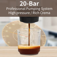 Machine à café à capsules sans fil avec écran LED 3 en 1, machine à expresso portable professionnelle 20 bars pour la maison, le bureau, la voiture, les voyages et l'extérieur