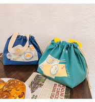 Sac à Lunch avec cordon de serrage, sac à déjeuner, sac à Bento fourre-tout, boîte de rangement Portable pour enfants, sac de rangement de vaisselle de voyage japonais, nouvelle collection