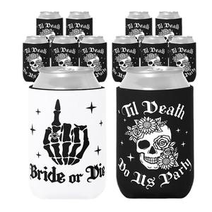 Glacière à bière personnalisable pour mariage, motif crâne « Bride or Die », cadeau promotionnel pour les fournitures de fête nuptiale, vente en gros - Product Image 6