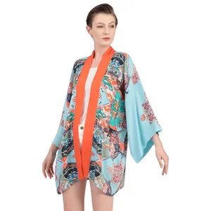 Custom Foto Ontwerpen Gemaakt Chiffon Fringe Vest Kimono Jas