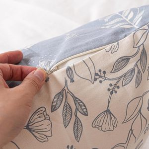 Coastal Blue Farmhouse Decorative Throw <strong>Pillow</strong> Cover <strong>Double</strong> Side Printed Cotton Throw <strong>Pillow</strong> Covers White Flower Cushion Covers - Product Image 3