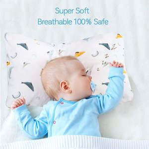 Almohada para Bebés y Niños Pequeños 100% Algodón Suave con Estampado de Ballena, Transpirable y Amigable con la Piel, para <span class=keywords><strong>Cuna</strong></span>, Cochecito y Viajes - Product Image 2