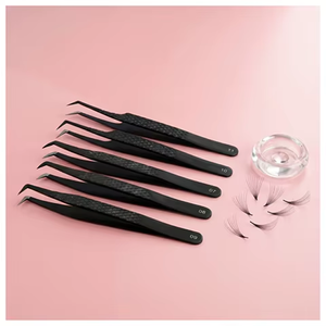 Pince à épiler antidérapante professionnelle pour extensions de cils, pointe fine à 45 degrés pour greffe de cils, volume intense - Product Image 3