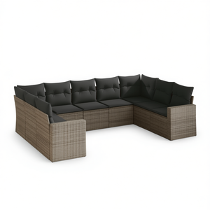 Pe <b>Rattan</b> Garden <b>Sofa</b> Set 6 Seater Outdoor Furniture Weather Resistant Contemporary Design - Product Image 1