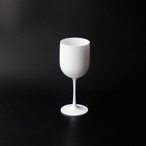 Wholesale 16oz Thick Plastic White Colorful High Stem Reusable Bar <b>Party</b> Wedding Cocktail Wine Goblet <b>Cup</b> - Product Image 4