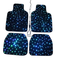 Tapis de sol LED RVB portable et tendance pour voiture, effet ciel étoilé, 12V, couverture douce en fibre optique, contrôle par application et télécommande