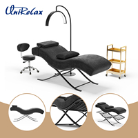Ensemble de lit de soin des cils ergonomique et moderne pour salon, avec appui-tête réglable, éponge haute densité, électrique, pour salon de beauté