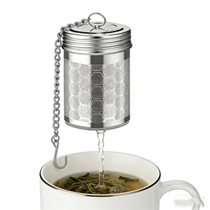 <span class=keywords><strong>Infuseur</strong></span> à thé portable en acier inoxydable 304 avec chaîne, <span class=keywords><strong>infuseur</strong></span> à thé pour tasse thermos avec crochet, boule à épices, panier de marinade, filtre à thé - Product Image 1