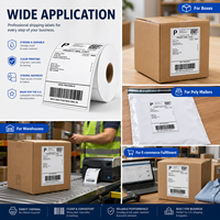 Étiquettes d'expédition thermiques directes personnalisées 3-en-1 résistantes à l'eau, à l'huile et aux rayures, rouleaux de codes-barres pour USPS, UPS, FedEx