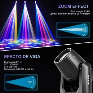 Equipo de Iluminación Móvil de 295w 14r con Estuche de Transporte, Prismas Dobles, Efecto Arcoíris, Cabeza Móvil para DJ, Fiestas y Espectáculos - Product Image 4
