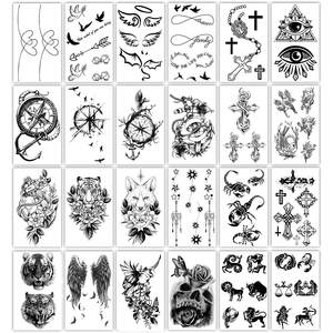 Film de tatouage temporaire imperméable imprimé UV en gros pour usine, motif floral, longue durée, pour bras entier, autocollant brillant - Product Image 4