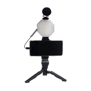 <span class=keywords><strong>Vlogging</strong></span>-Kit de cámara de vídeo para teléfono inteligente, Kit de <span class=keywords><strong>Vlogging</strong></span> con micrófono de luz de cámara, soporte de teléfono para YouTube/Tiktok/Streaming - Product Image 2