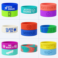Bracelet en caoutchouc imprimé personnalisé pour la remise des diplômes du collège, avec logo de la 8ème année, sans BPA, en gros, pour la cérémonie du collège, cadeau événementiel