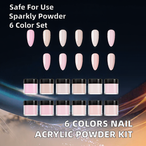 ผงอะคริลิค 6 สี 10 มล. สีชมพูคริสตัล นู้ด โพลี โมโนเมอร์ สำหรับต่อเล็บ ตกแต่งเล็บ อุปกรณ์ทำเล็บ - Product Image 2