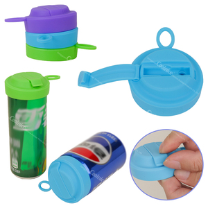 Couvre-boîtes en silicone sans BPA, conception anti-fuite, couvercles réutilisables pour canettes, couvercles colorés pour canettes de soda avec paille - Product Image 6