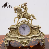 QUYANG décor à la maison de luxe classique horloge de bureau Antique français or laiton Bronze femme Sculpture horloge de Table
