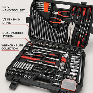 Set Completo di Attrezzi Meccanici di Qualità Superiore con 169 Pezzi, Chiavi a Bussola, Cricchetti, Pinze e Chiavi Esagonali <span class=keywords><strong>per</strong></span> Manutenzione Veicoli - Product Image 4