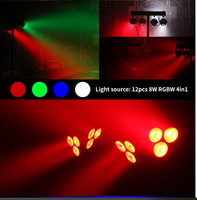 Luces LED de escenario a batería al por mayor, foco PAR de 4 cabezales con control remoto DMX512, sistema de iluminación para DJ con soporte
