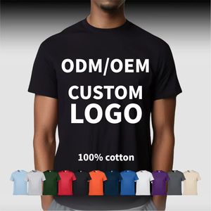 T-shirt en coton uni personnalisé 180 GSM pour homme, impression sérigraphique, logo numérique, grandes tailles, vente en gros - Product Image 1