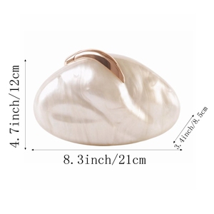 Women Marbling Acrylic Formal Evening Bag Metallic <b>Clutch</b> Purse with Removable Chain Handbag for <b>Wedding</b> Gala Party - Product Image 6
