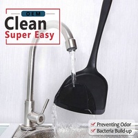 Nouvelle conception, spatule à crêpes en silicone sans BPA, résistante à la chaleur, pour la cuisine, la préparation des aliments, spatule à wok avec poignée debout