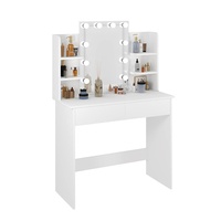 Table de maquillage éclairée par LED, luminosité réglable, en bois, pour chambre à coucher, fabrication directe DZ, commerce extérieur direct