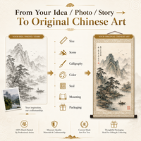 Peinture de paysage chinois de montagne avec pin encadré de luxe, peinte à la main avec des pigments minéraux Shanshui pour hall d'hôtel ou de villa
